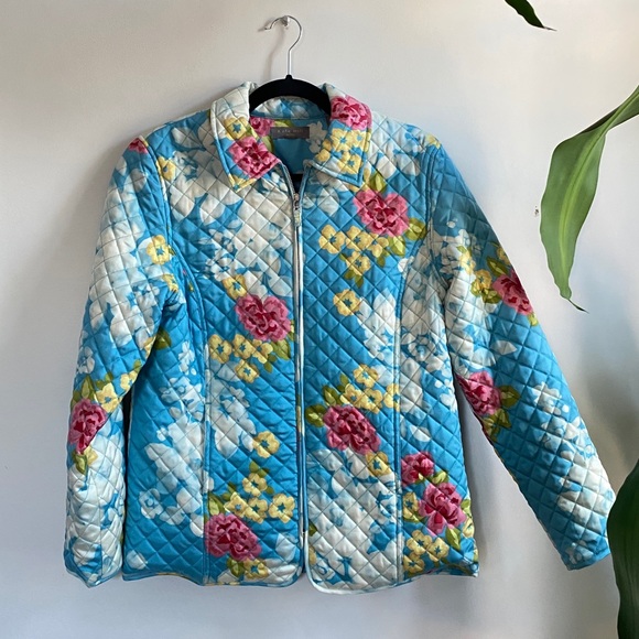 Kate Hill Jackets & Blazers - Vintage 100% silk kate hill quilted jacket s/m
